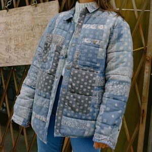 NWT Urban Outfitters BDG Bandana Quilted Shirt Jacket